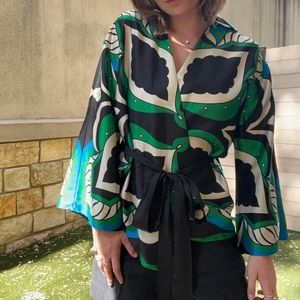 ZARA Wrap Tie-Front Shirt